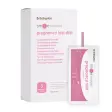 Babyplan SmileReader pregnancy test strip i hvit og rosa eske for fem tester, med en enkeltpakket strimmel ved siden av