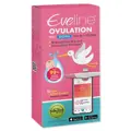 Rosa eske med Eveline Ovulation Digital der esken er merket med 10 tester og en smart skanner